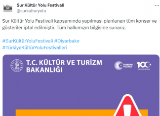 Sur Kültür Yolu Festivali’nde konserler ve bazı etkinlikler iptal edildi